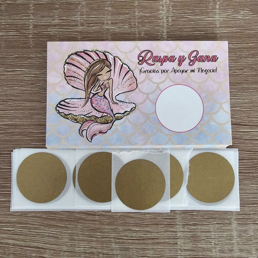 Mermaid Scratch-Off Cards In Spanish - Picture 1 of 1